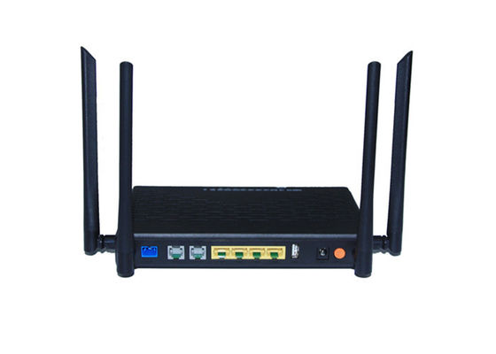 Chip Realtek de banda doble de material plástico duradero de peso ligero GPON ONT DC 12V 4GE + 2POTS + WIFi ((2.4G& 5G) proveedor