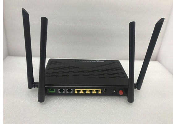 Chip Realtek de banda doble de material plástico duradero de peso ligero GPON ONT DC 12V 4GE + 2POTS + WIFi ((2.4G& 5G) proveedor