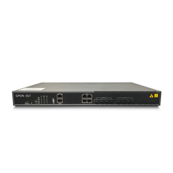 OS-GP04W GPON OLT 8PON NMS/CLI/Gestión web con puerto de enlace ascendente 4*10GE,alimentación AC/DC,chip Broadcom ZTE,Fiberhome,Huawei proveedor