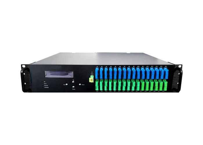 Amplificador óptico EDFA de 32 puertos, 19 dBm, 1550 nm con WDM conectado a la OLT y fácil de gestionar, rentable proveedor